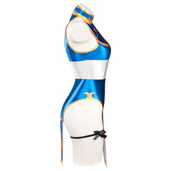 Enfant Street Fighter Chun Li Bleu Jeu Maillot De Bain Cosplay Costume