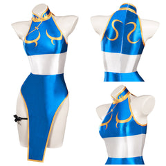 Enfant Street Fighter Chun Li Bleu Jeu Maillot De Bain Cosplay Costume