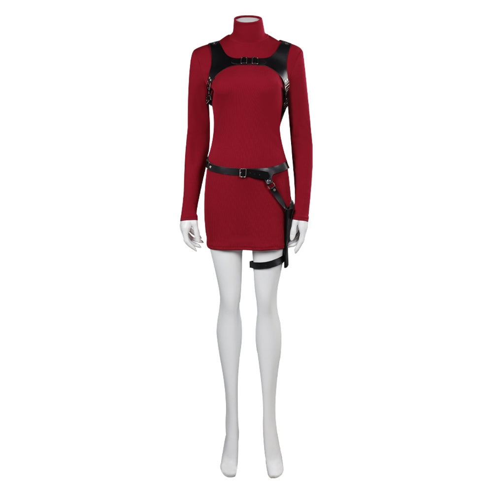 Resident Evil 4 Ada Wong Jeu Uniform Rouge Cosplay Costume