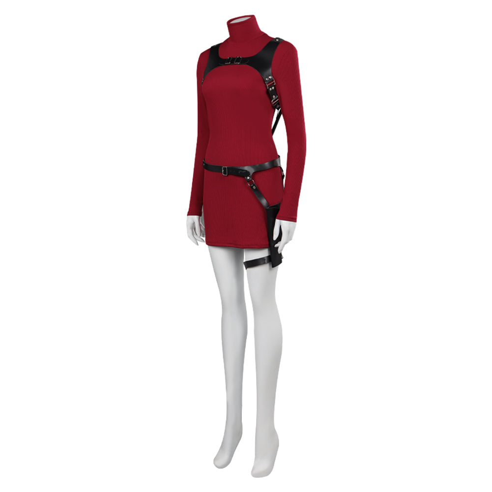 Resident Evil 4 Ada Wong Jeu Uniform Rouge Cosplay Costume