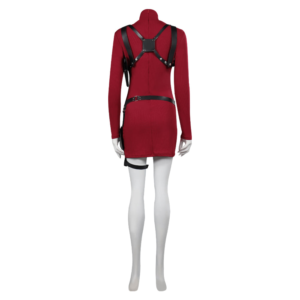 Resident Evil 4 Ada Wong Jeu Uniform Rouge Cosplay Costume