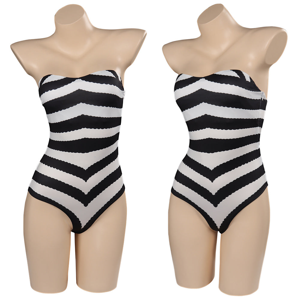 Film Barbie Femme Maillot De Bain Rayures Cosplay Costume