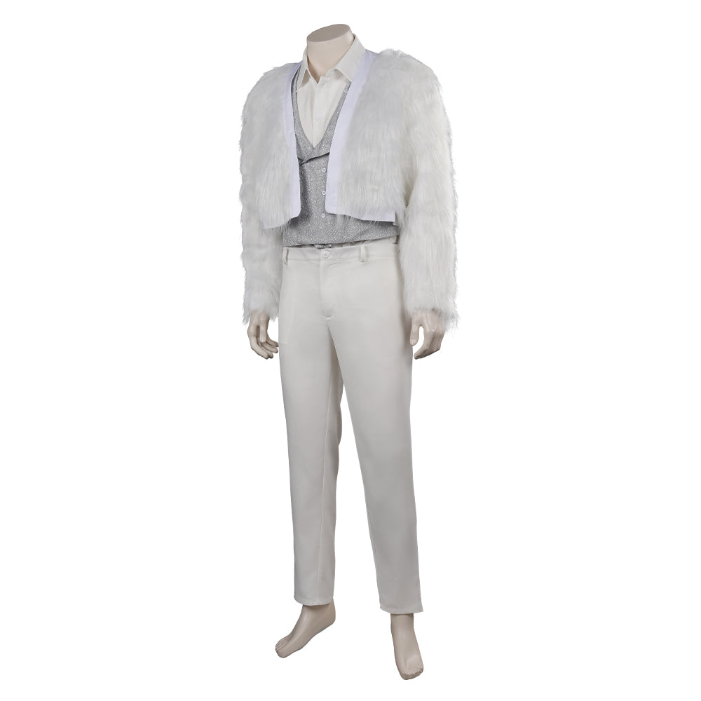 TV Black Mirror 6 Chris Gillhaney Blanc Uniform Cosplay Costume Carnaval