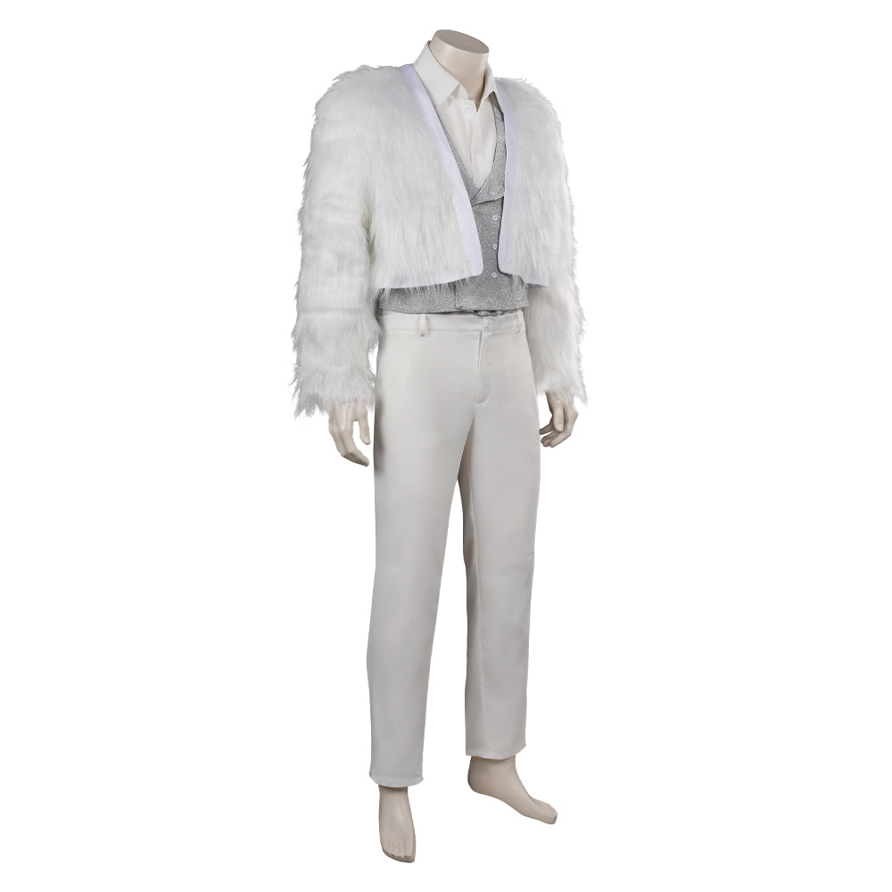 TV Black Mirror 6 Chris Gillhaney Blanc Uniform Cosplay Costume Carnaval