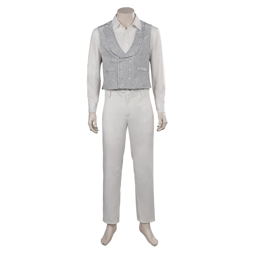 TV Black Mirror 6 Chris Gillhaney Blanc Uniform Cosplay Costume Carnaval