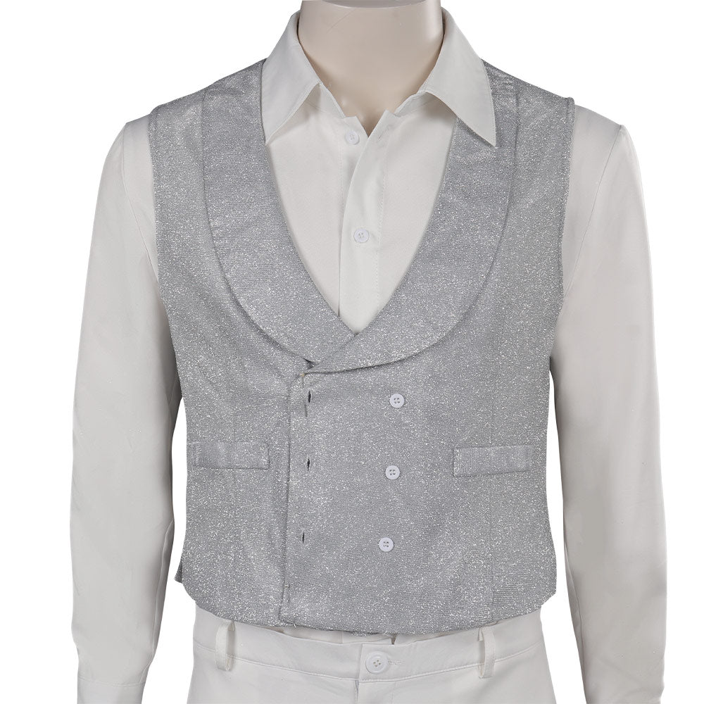 TV Black Mirror 6 Chris Gillhaney Blanc Uniform Cosplay Costume Carnaval