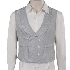 TV Black Mirror 6 Chris Gillhaney Blanc Uniform Cosplay Costume Carnaval