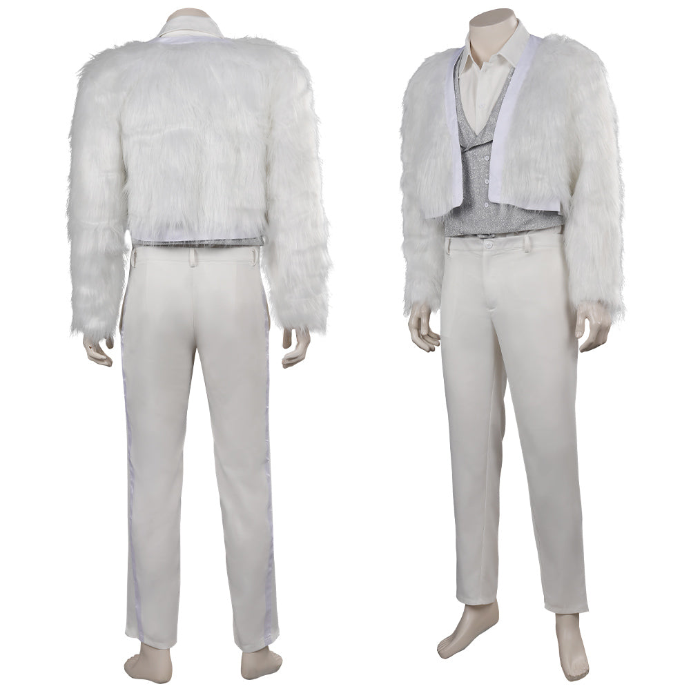 TV Black Mirror 6 Chris Gillhaney Blanc Uniform Cosplay Costume Carnaval