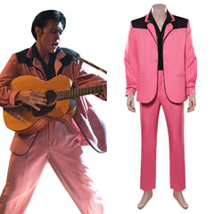 2022 Elvis Film Adulte Elvis Presley Tenue Rose Cosplay Costume