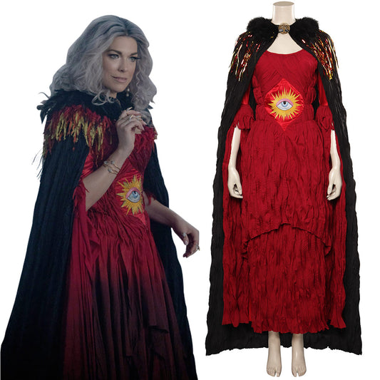 Film Hocus Pocus 2 Mystérieuse Sorcière Robe Rouge Cosplay Costume Carnaval