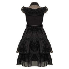 Enfant La Famille Addams 2 Mercredi Boule Noir Robe Cosplay Costume Carnaval