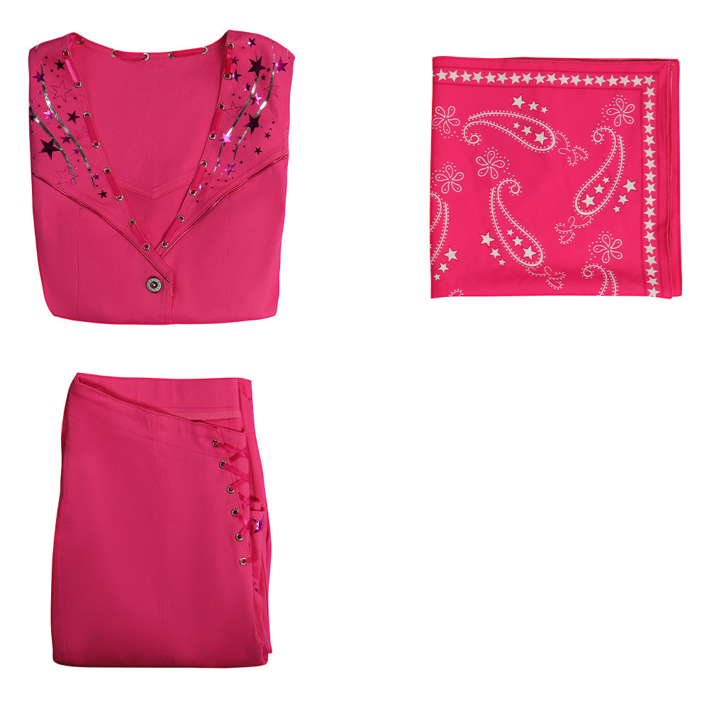 2023 Film Barbie Barbie Cow-boy Rose Cosplay Costume Carnaval