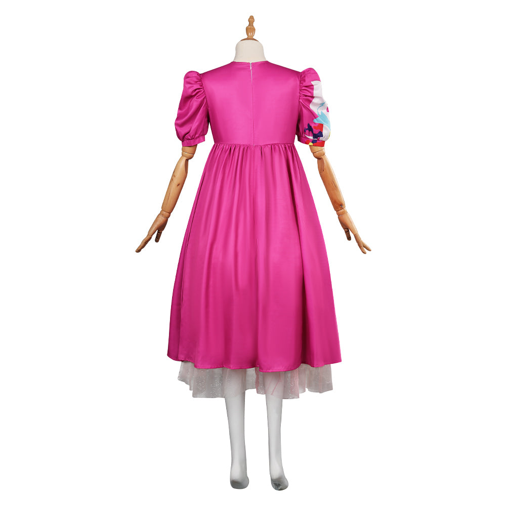 2023 Film Barbie Rose Robe Ensemble Cosplay Costume