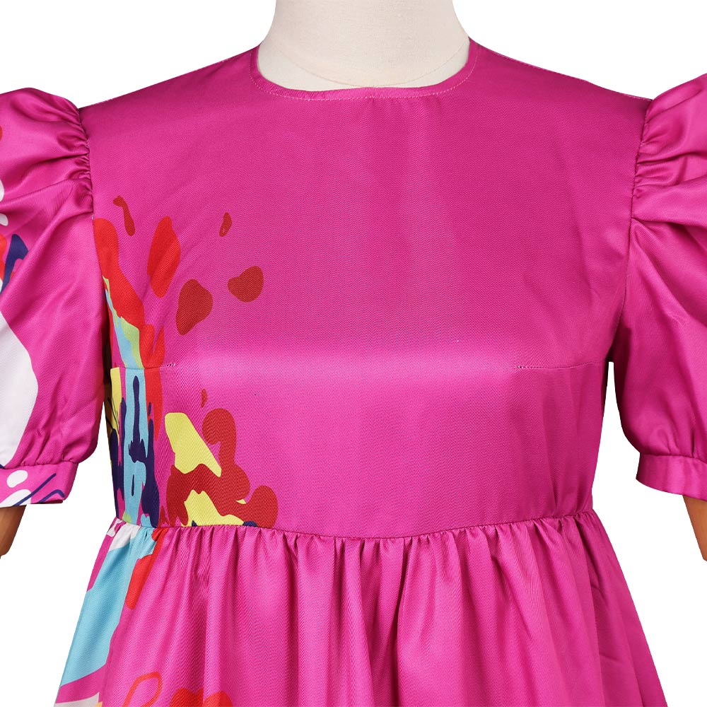 2023 Film Barbie Rose Robe Ensemble Cosplay Costume