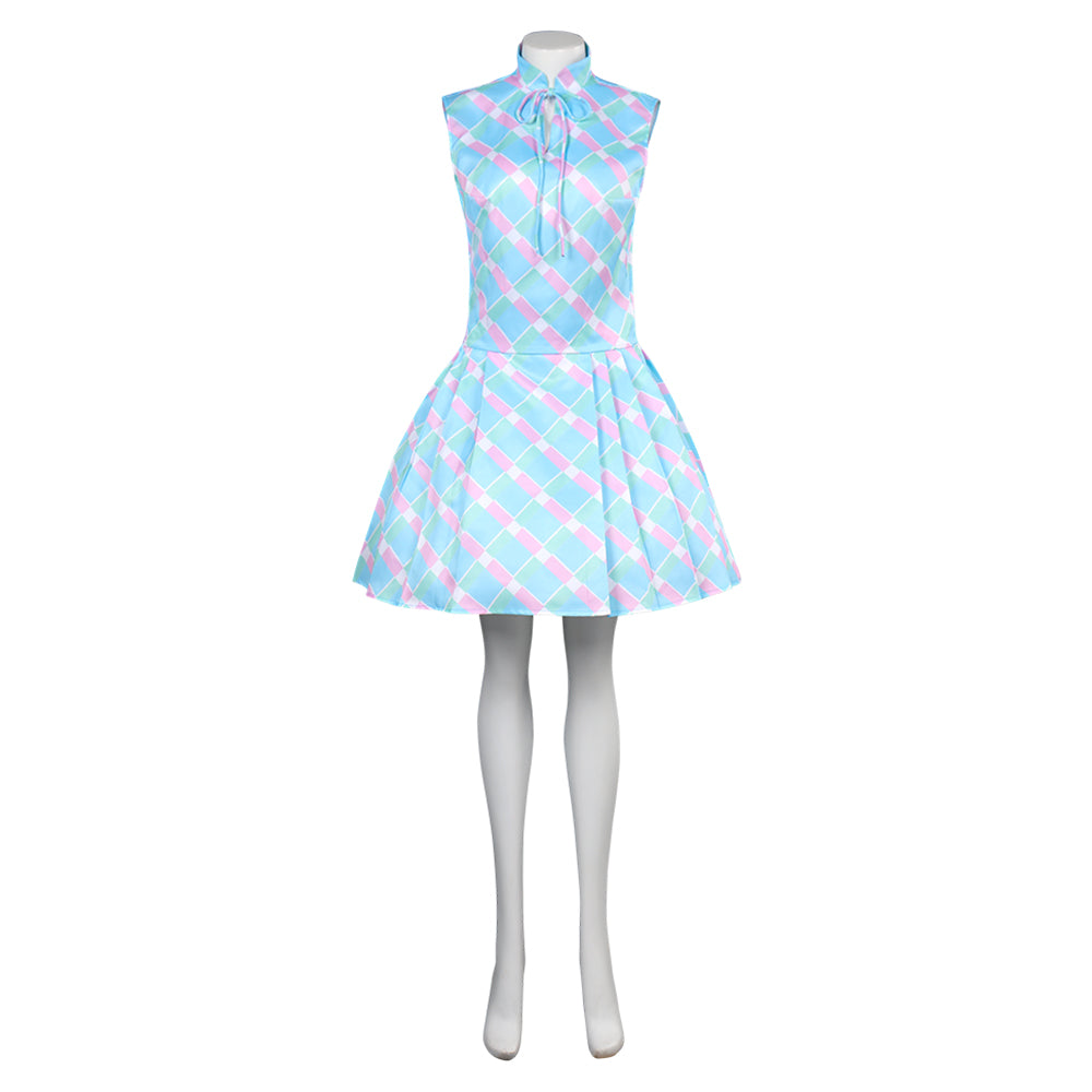 2023 Film Barbie Bleu Robe Femme Cosplay Costume