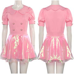 2023 Film Barbie T-shirt Rose Robe Cosplay Costume Carnaval
