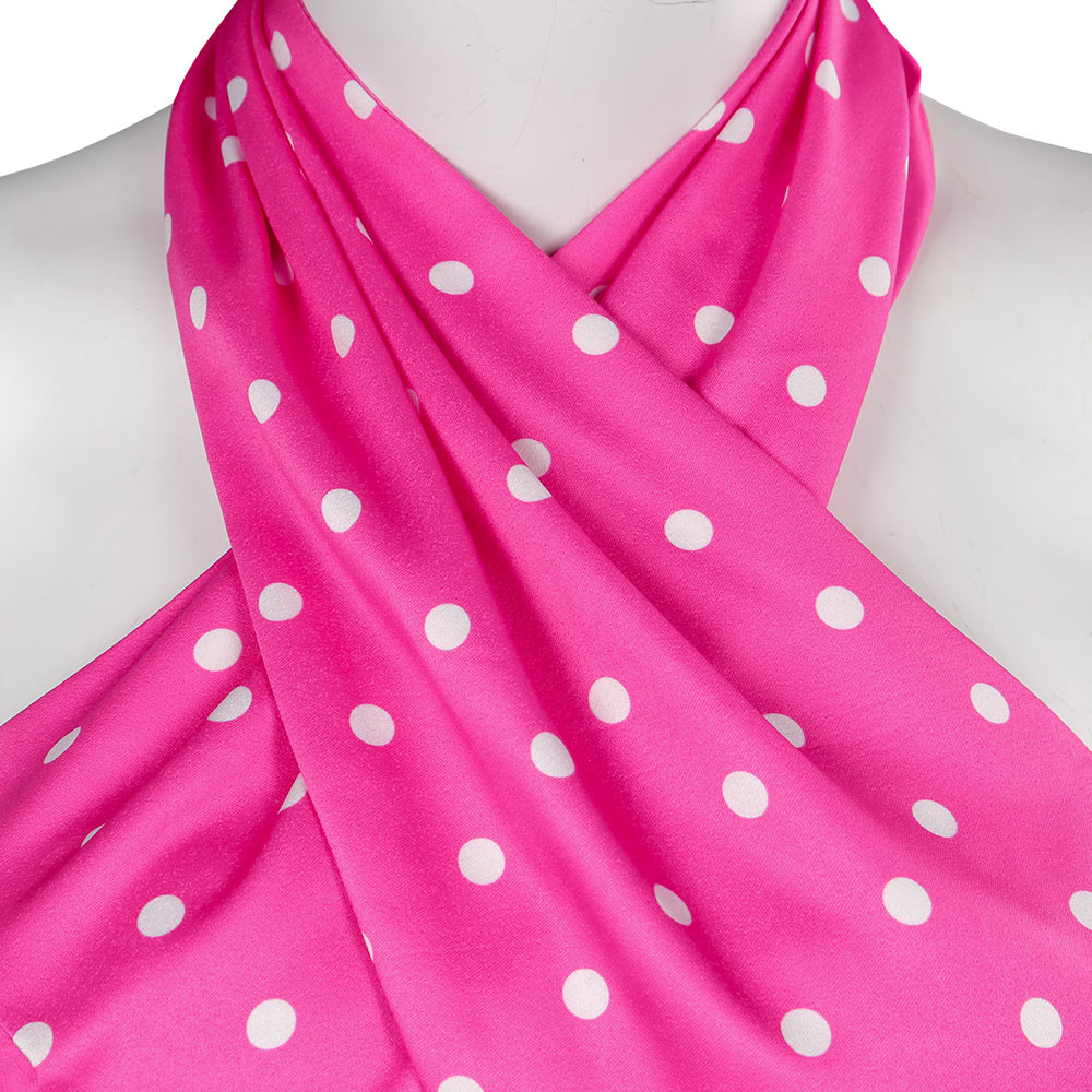 Adulte Film Barbie Robe à Pois Rose Cosplay Costume Halloween Carnaval