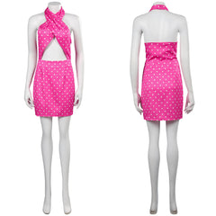 Adulte Film Barbie Robe à Pois Rose Cosplay Costume Halloween Carnaval