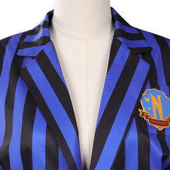 Adulte & Enfant Wednesday Addams Wednesday Bleu Uniforme Scolaire Ensemble Cosplay Costume