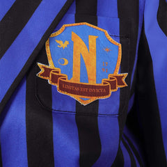 Adulte & Enfant Wednesday Addams Wednesday Bleu Uniforme Scolaire Ensemble Cosplay Costume