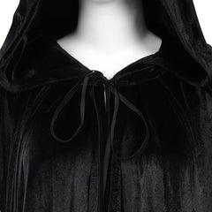 Sorcière Robe Cape Manteau Noir Cosplay Costume Halloween Carnival