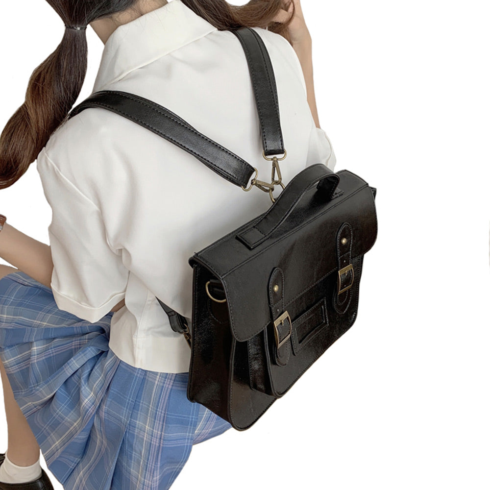 Wednesday Addams Wednesday Étudiant Sac Cosplay PU Leather School Shoulder Bag Handbags Totes
