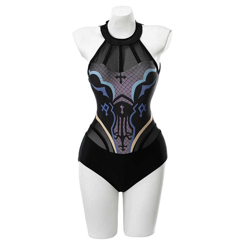 Genshin Impact Fischl Von Luftschloss Narfidort Maillot De Bain Cosplay Costume Carnaval