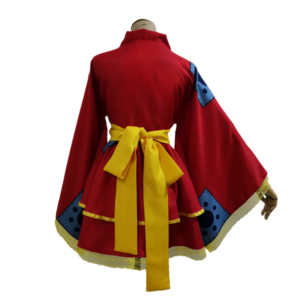 One Piece Roronoa Zoro Lolita Robe Rouge Wano Country Cosplay Costume Ver.B