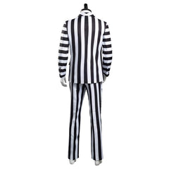 Beetlejuice Adam Rayures Noires et Blanches Halloween Carnaval Cosplay Costume