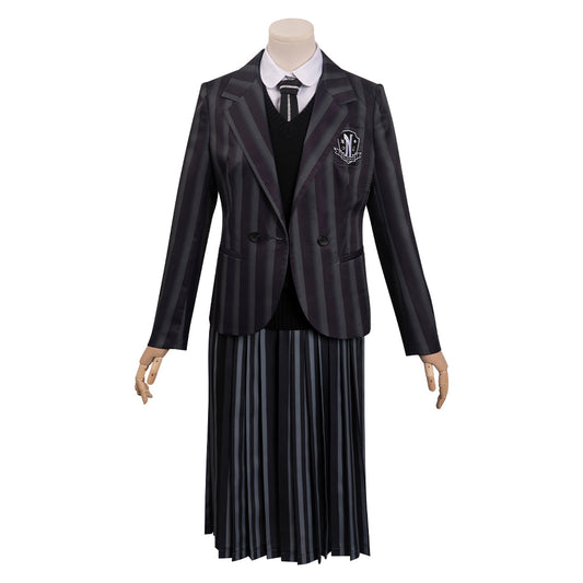 Adulte La Famille Addams 2 Mercredi Tenue Scolaire Cosplay Costume