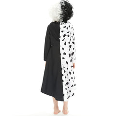 Enfant 2021 Cruella Robe Noire & Blanche Enfant Cosplay Costume