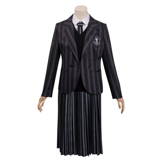 Enfant La Famille Addams 2 Mercredi Cosplay Costume Uniforme Ecole Carnaval