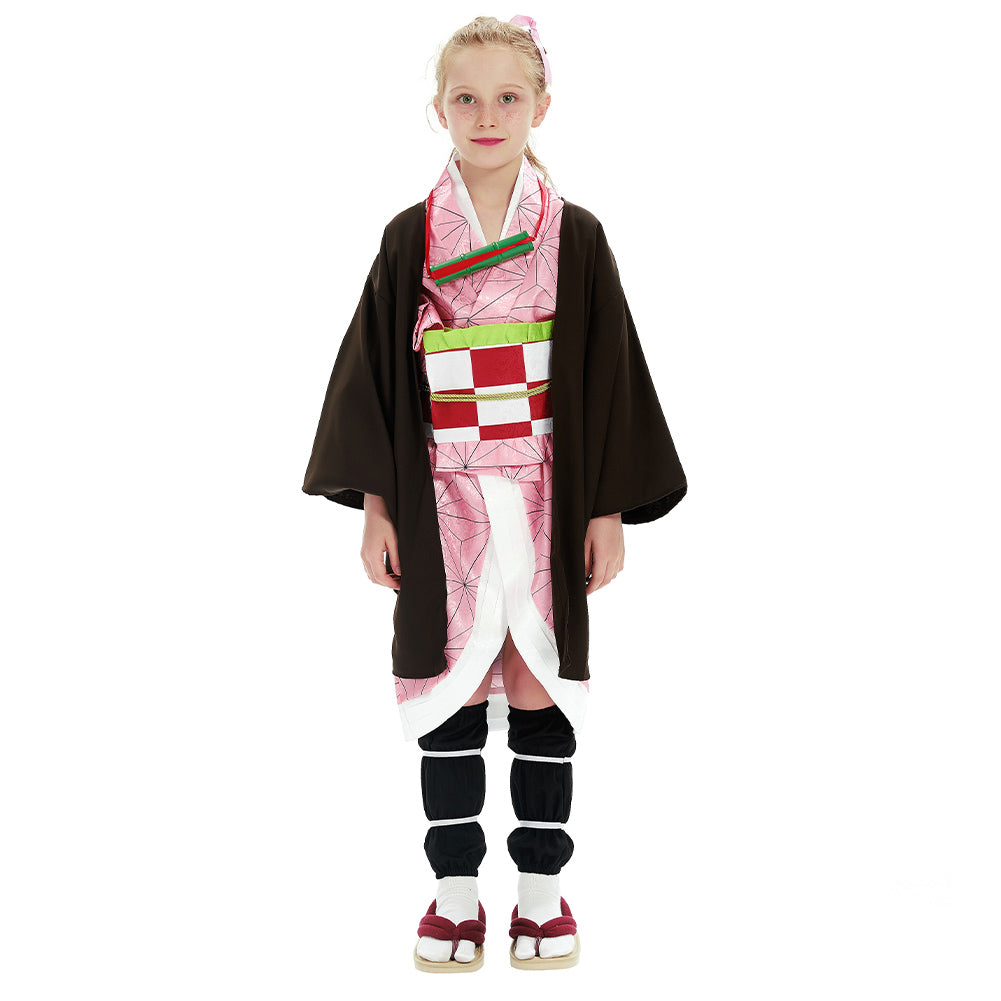 Costume de Demon Slayer Nezuko pour enfants, Robe kimono