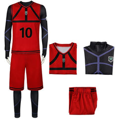 Blue Lock Reo Mikage Ensemble de T-shirt Rouge Cosplay Costume