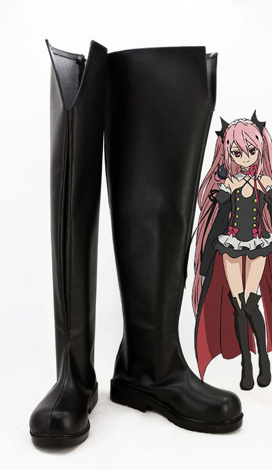Seraph of the End Krul Tepes Botte Cosplay Chaussures