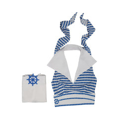 Adulte Film Barbie Barbie Robe De Plage Rayée Bleue Cosplay Costume