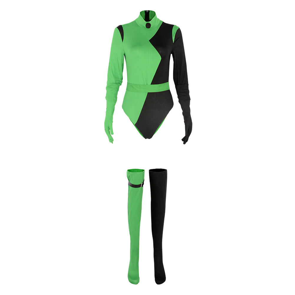 Anime Kim Possible Shego Femme Combinaison Cosplay Costume