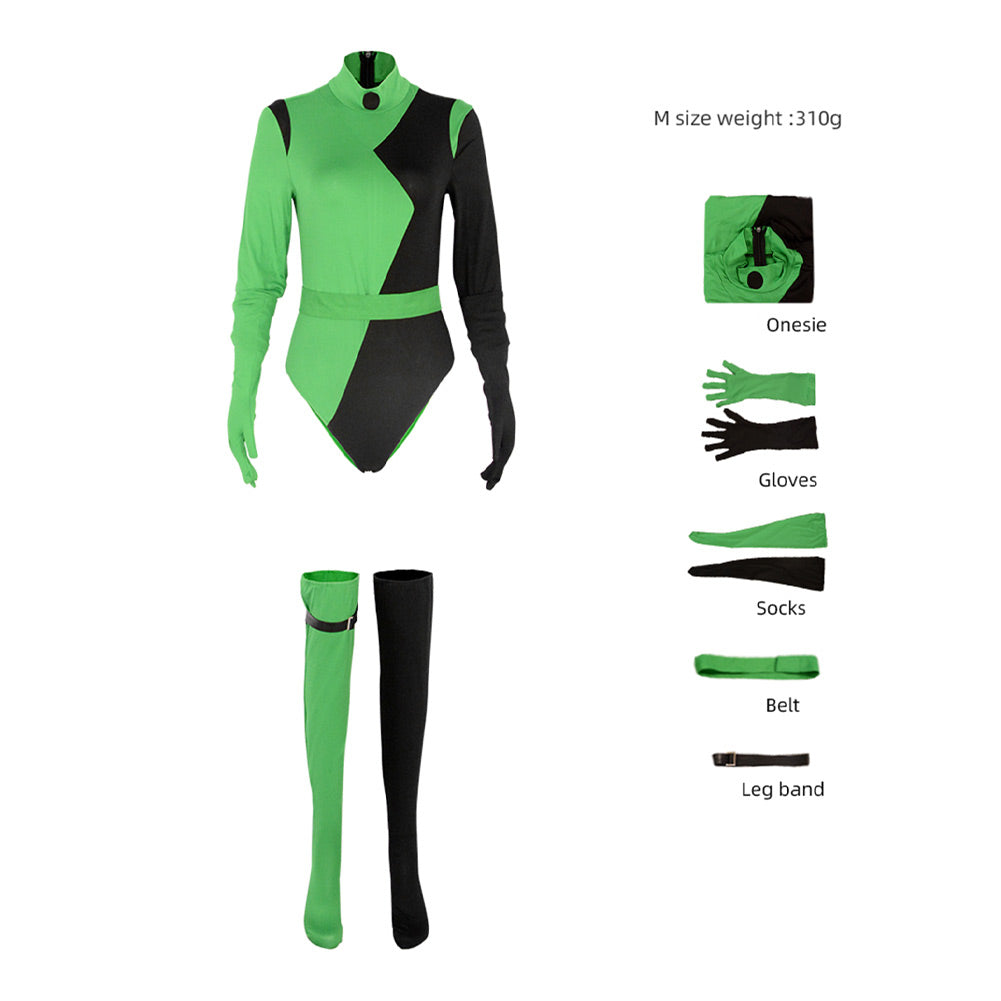 Anime Kim Possible Shego Femme Combinaison Cosplay Costume