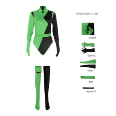 Anime Kim Possible Shego Femme Combinaison Cosplay Costume