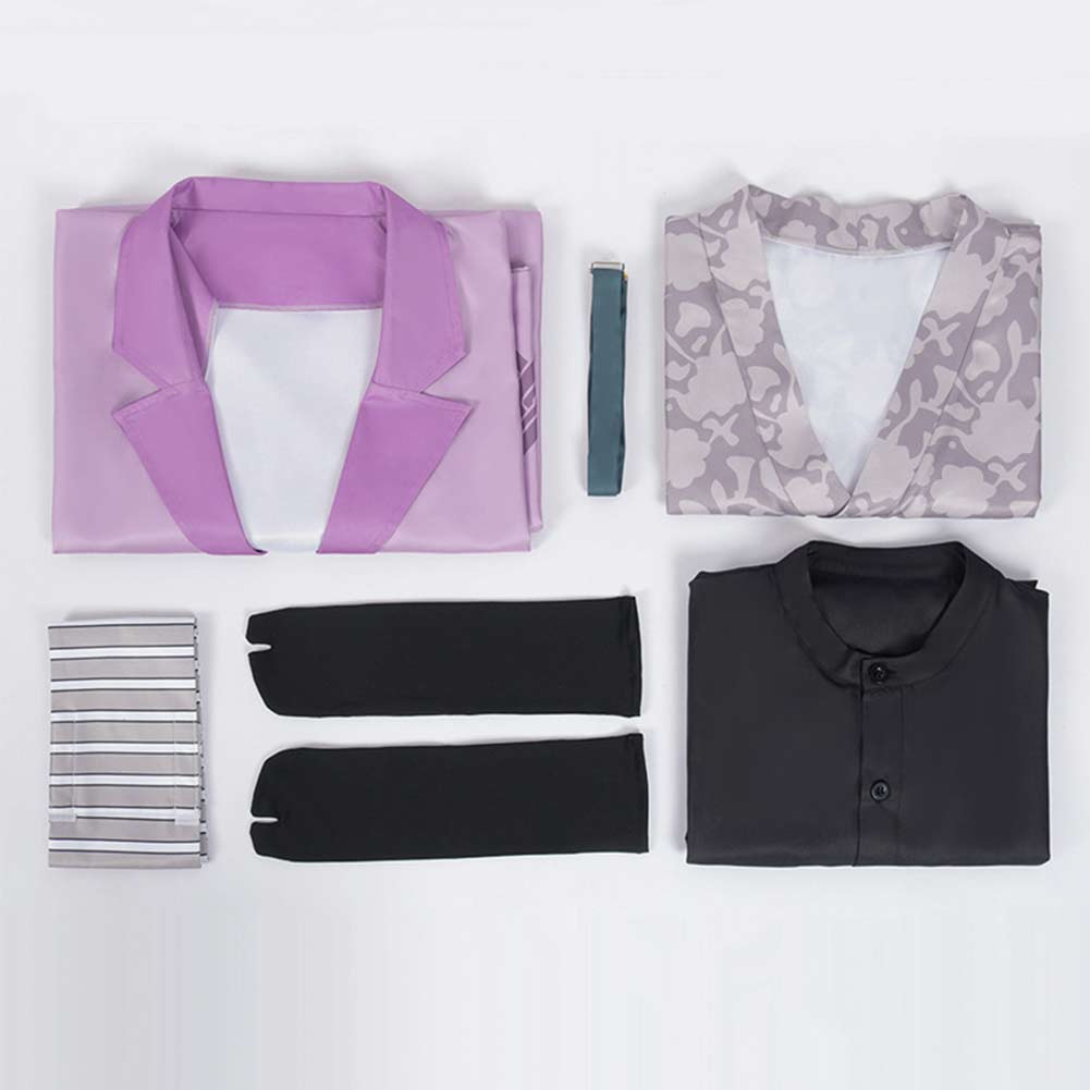 Anime Kimetsu No Yaiba Shinazugawa Genya Tenue Violet Cosplay Costume