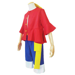 Anime One Piece Luffy Enfant Cosplay Costume Quatre Pièces