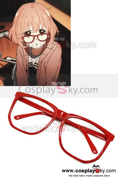 Beyond the Boundary Mirai Kuriyama Lunettes Rouges Cosplay Accessoire