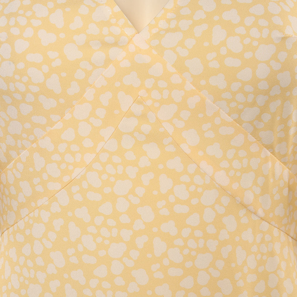 2023 Film Barbie Margot Robbie Barbie Robe Jaune avec Collier Cosplay Costume