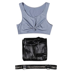 Cyberpunk 2077 Judy Alvarez Set de Pantalons à Bretelles Cosplay Costume