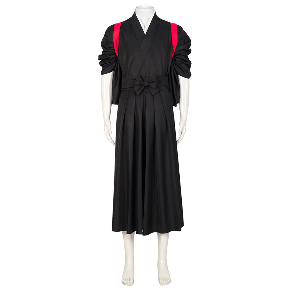 Déguisement Haikyuu Nekoma High School Kimono Costume Noir avec Bretelles Rouge