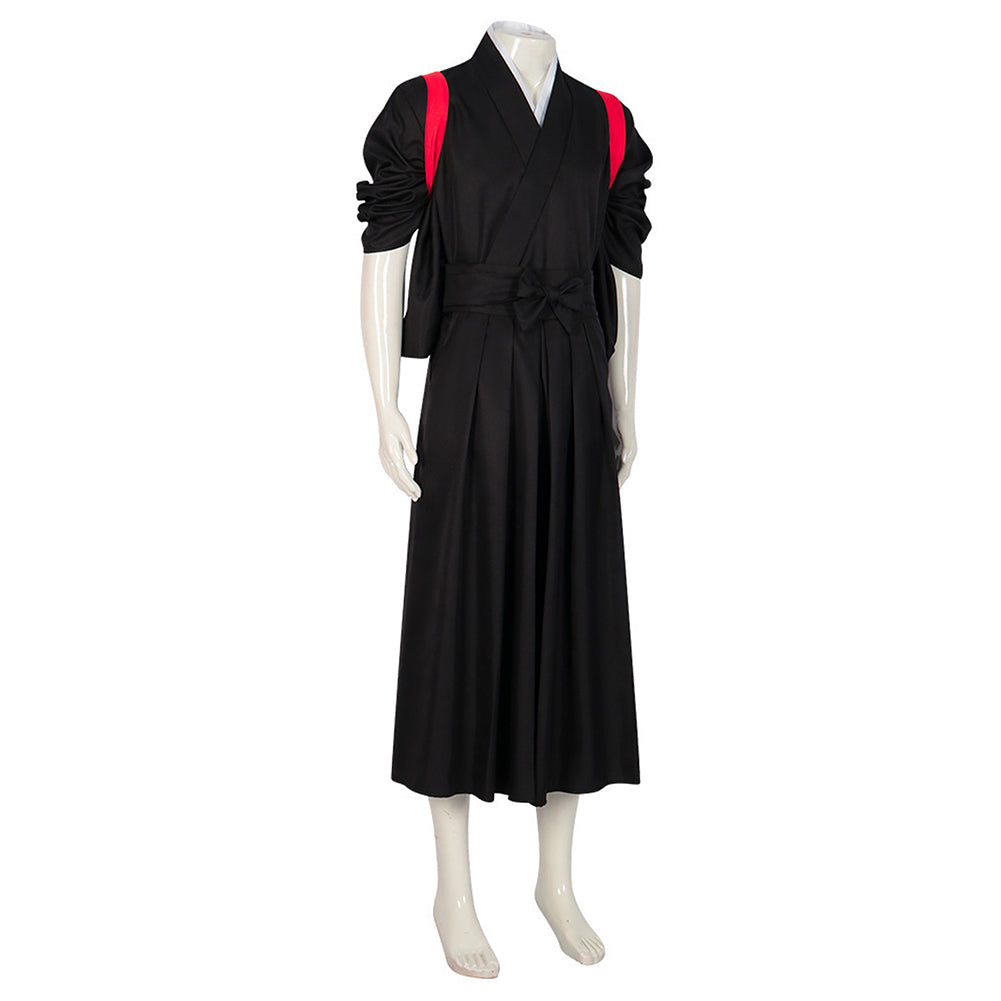 Déguisement Haikyuu Nekoma High School Kimono Costume Noir avec Bretelles Rouge