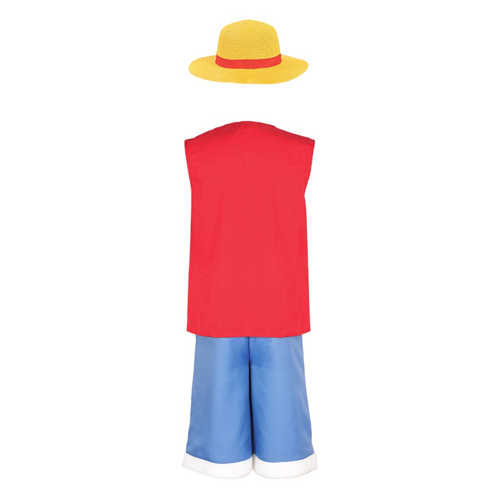 Enfant One Piece Luffy Tenue Rouge Cosplay Costume