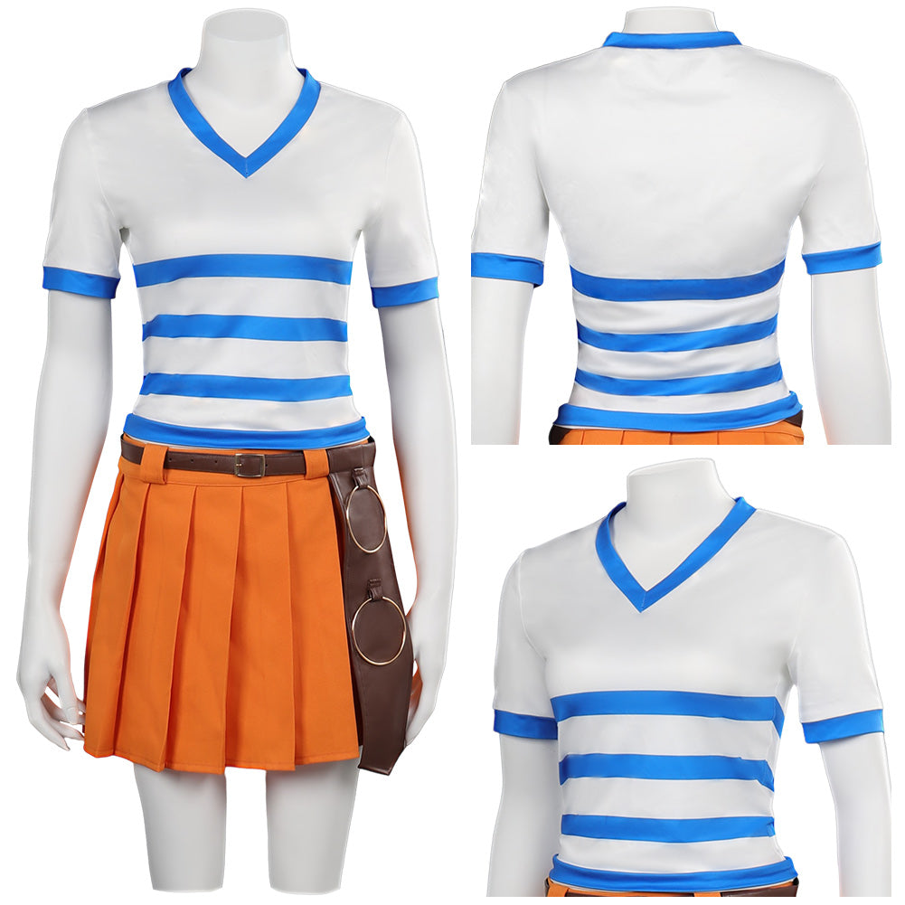Enfant TV One Piece Nami Tenue Orange Cosplay Costume