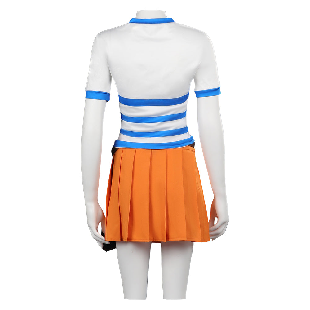 Enfant TV One Piece Nami Tenue Orange Cosplay Costume