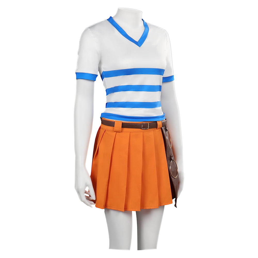 Enfant TV One Piece Nami Tenue Orange Cosplay Costume